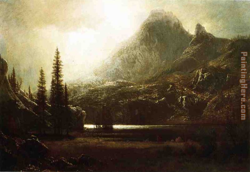 Albert Bierstadt By a Mountain Lake
